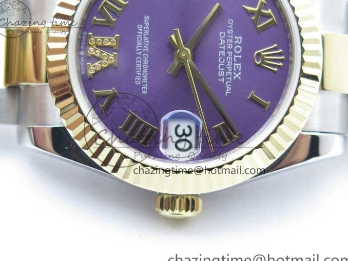Dial BP Oyster Bracelet on YG Best Purple Maker 31mm Edition Roman 278273 SS Datejust YG SS 0203